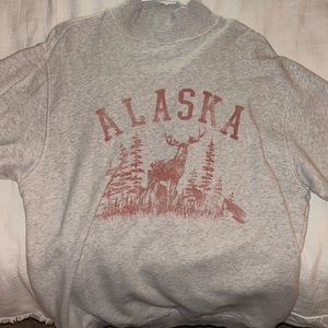 American Eagle oversized turtleneck sweater gray Alaska size M